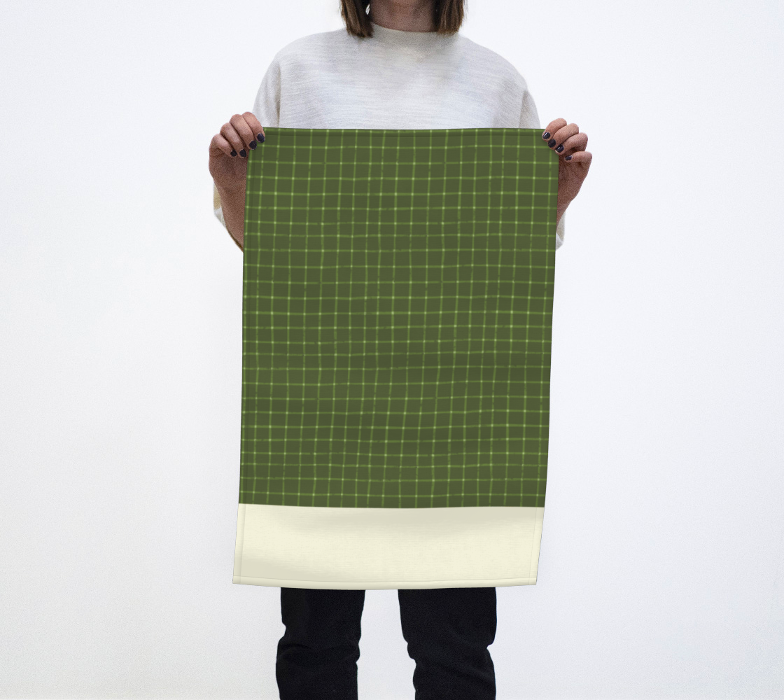 Garden Plot Tea Towel in Green