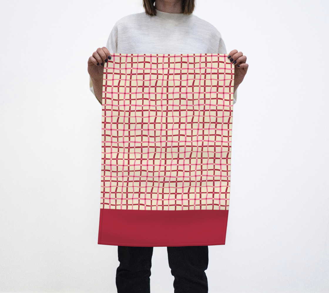 Garden Plot Tea Towel in Pink