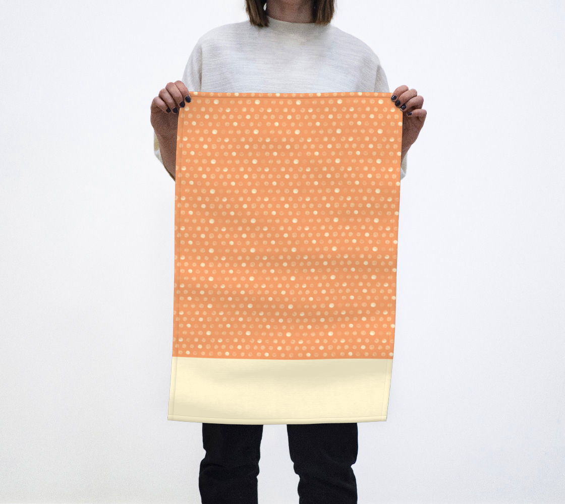Drip Drop Tea Towel in Orange Cream