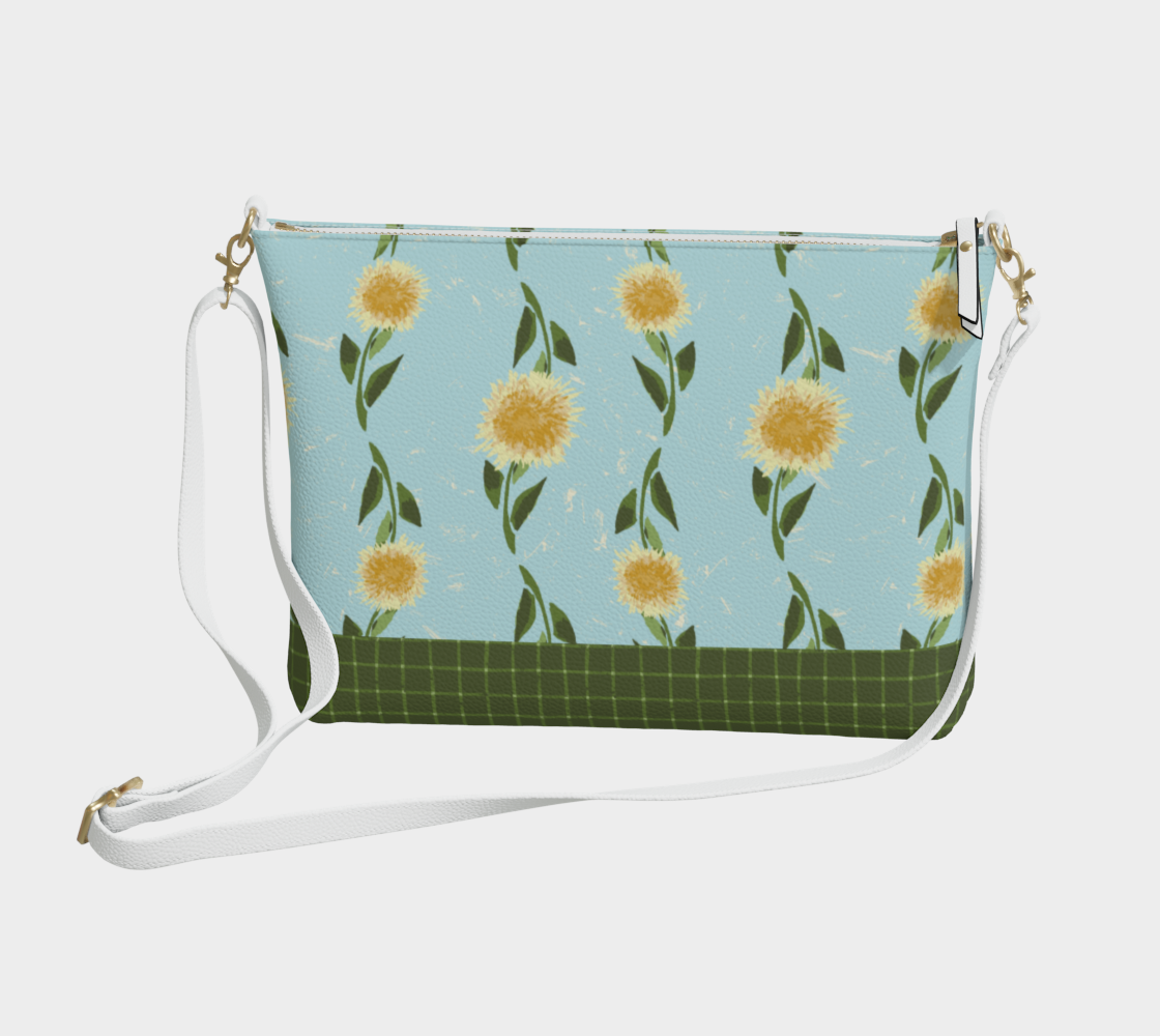 Sunflower Fields Crossbody Shoulder Bag in Blue
