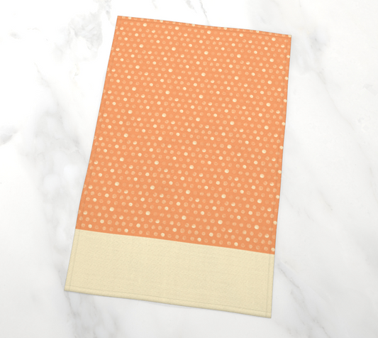 Drip Drop Tea Towel in Orange Cream