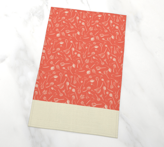 Tulip Shower Tea Towel in Pink