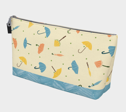 Umbrella Parade Makeup Bag in Cream